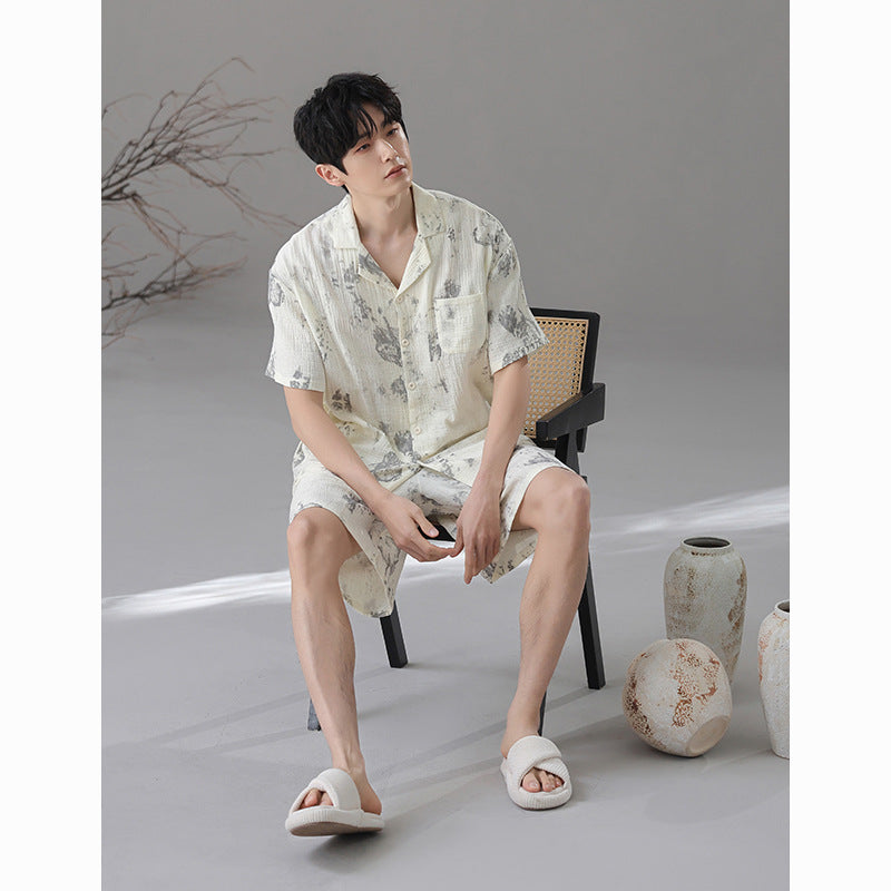 Dreamy Cloud Print Cotton Pajama Set for Couples