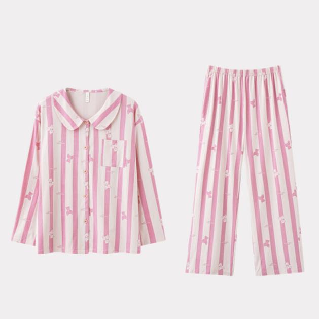 Bear Pattern Couples Pajamas Set - Premium Cotton