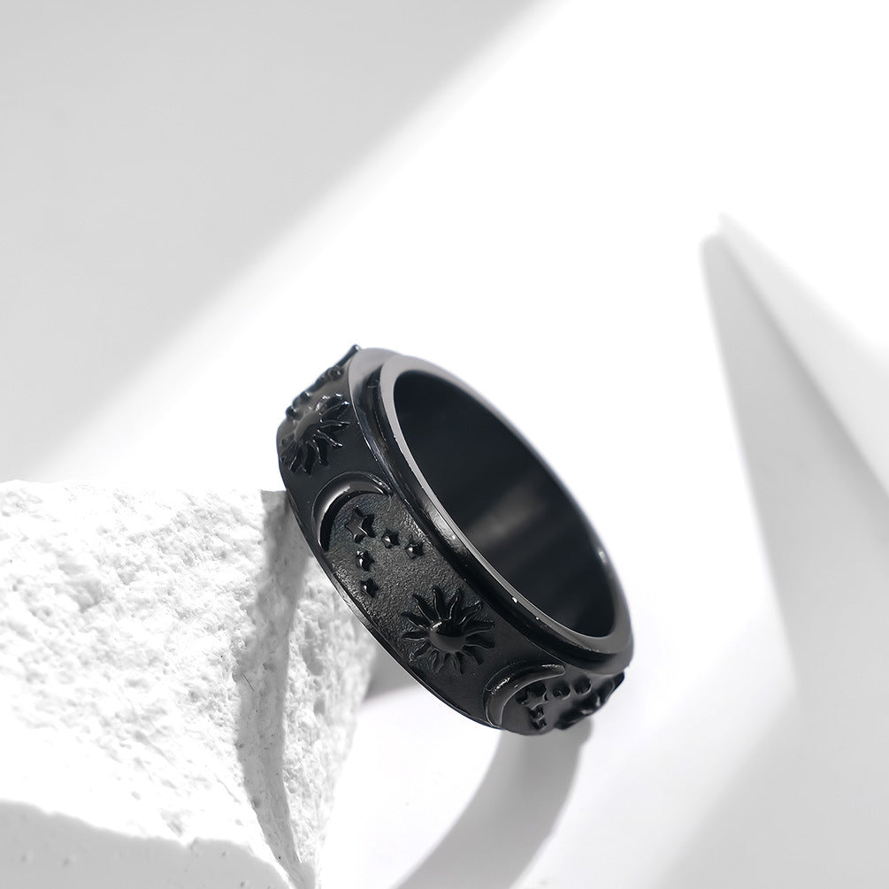 Sun and Moon Fidget Ring for Men