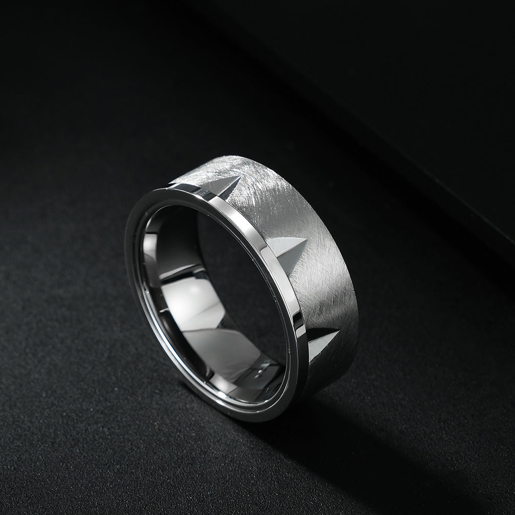 Engraved Mens Brushed Wedding Band 8mm