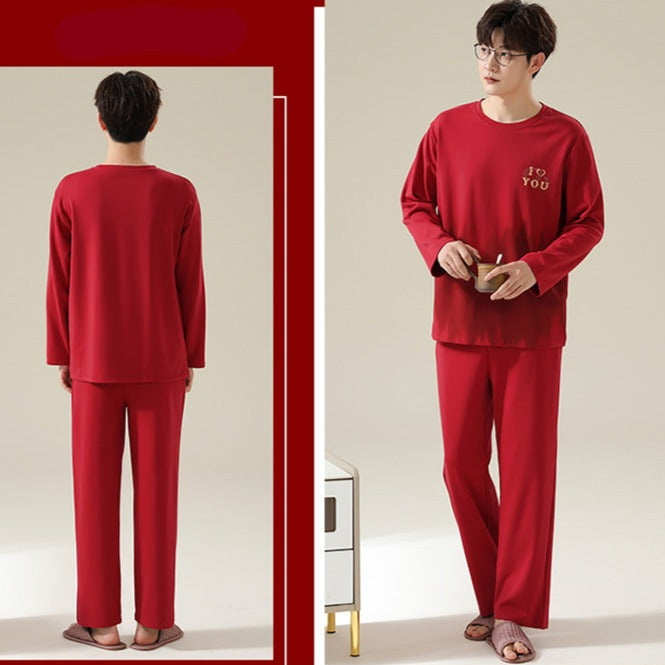 Matching Wedding Sleepwear Red Pyjamas 100% Cotton