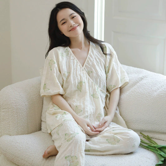 Adjustable Waist Maternity Sleepwear Set