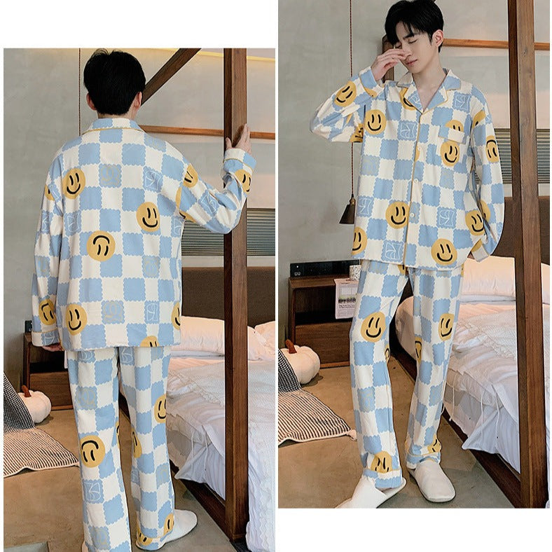 Matching Smiley Face Pajamas Set for Couples