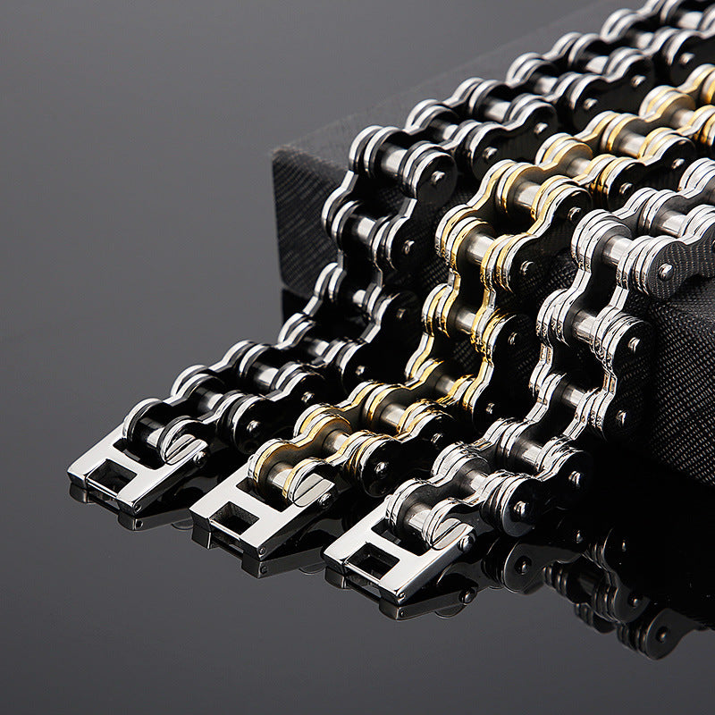 Custom Hiphop Bike Chain Mens Bracelet 22cm