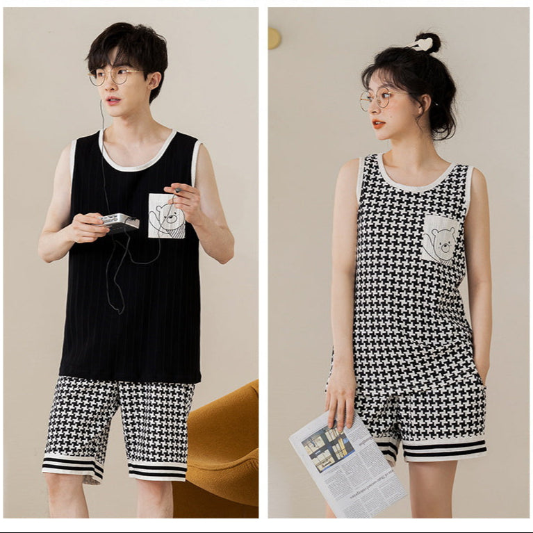 Cartoon Couple Pajamas: Fun & Cute Matching Summer PJs