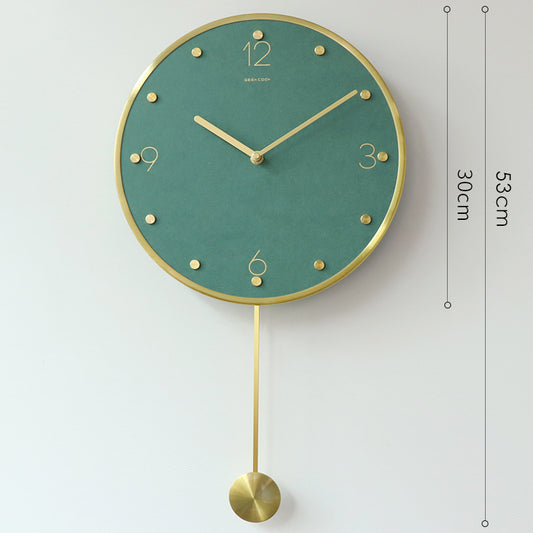 Natural Marble Pendulum Silent Wall Clock (12")
