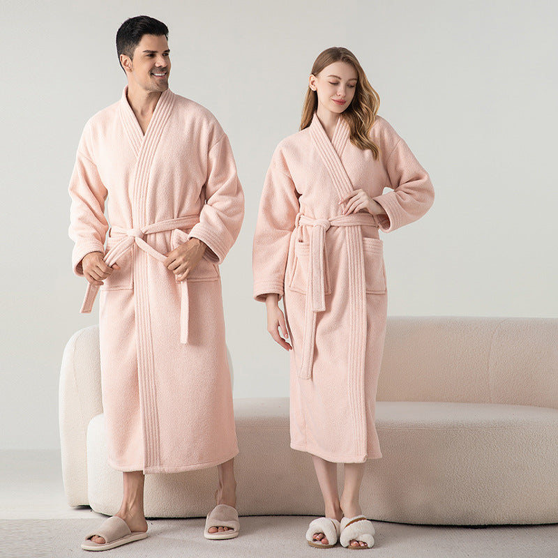 Thickened Flannel Matching Winter Robes Set