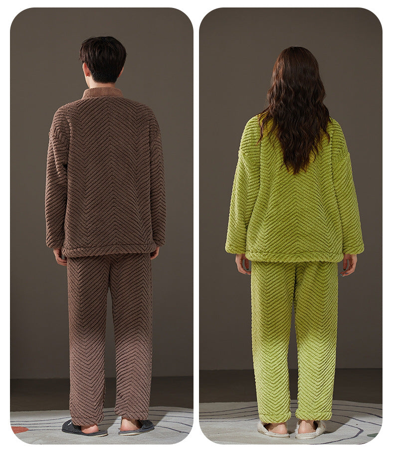 Matching Couples Pajamas Set Flannel Loungewear