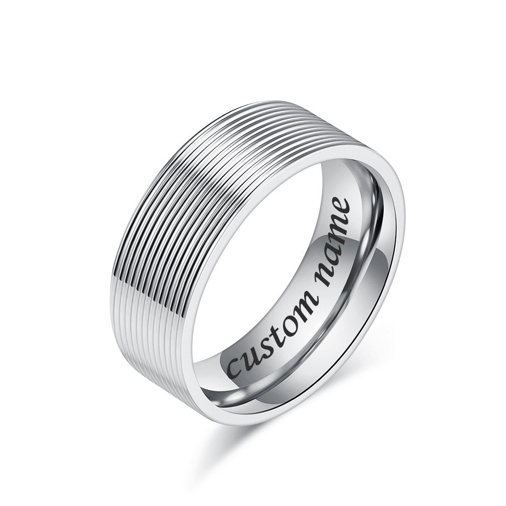 Custom Engraved Marriage Ring for Men
