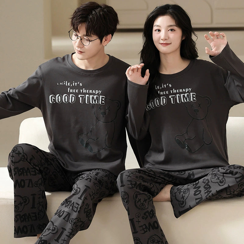 Bear Print Sleepwear Set 100% Cotton