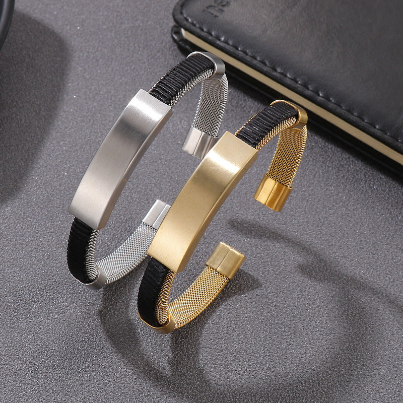 Custom Adjustable Size Mens Bangle Bracelet