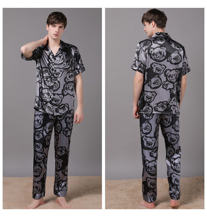 Matching Couple Silk Pajamas Nightwear Set