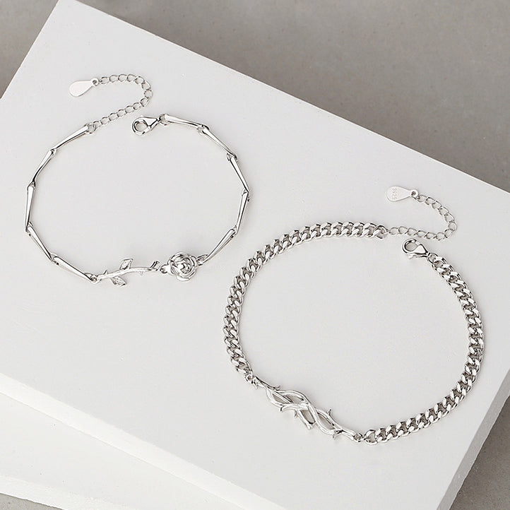 Romantic Rose Bracelets Set for Couples