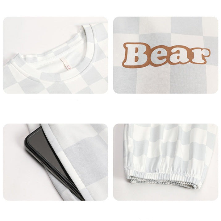 Bear Couples Matching Nightwear Pajamas Set Cotton
