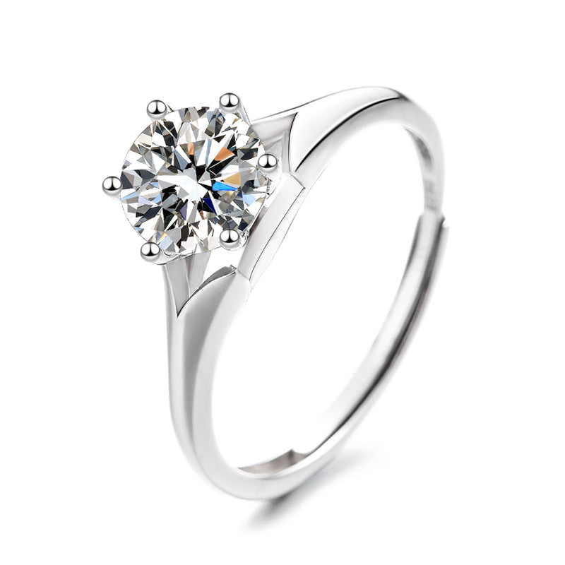 1 Carat Moissanite Solitaire Diamond Ring