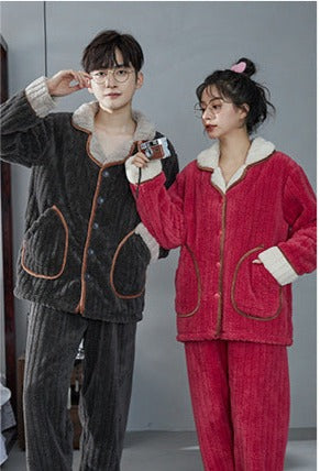 Matching Flannel Winter Sleepwear for Couples