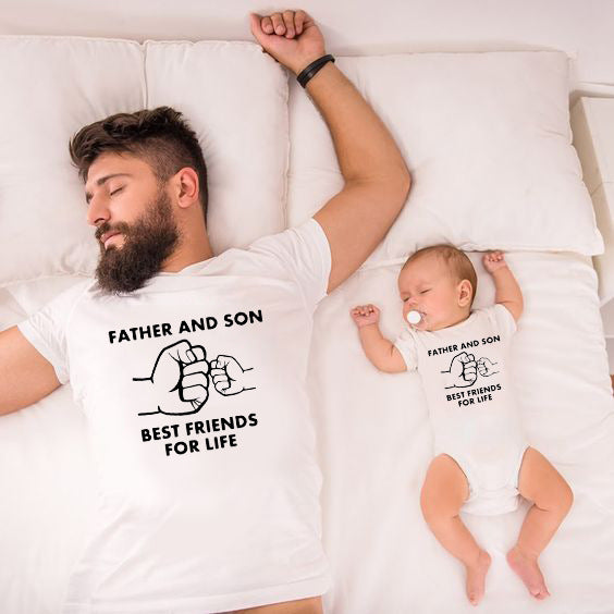 Father and Baby Matching Cotton Tshirts Set