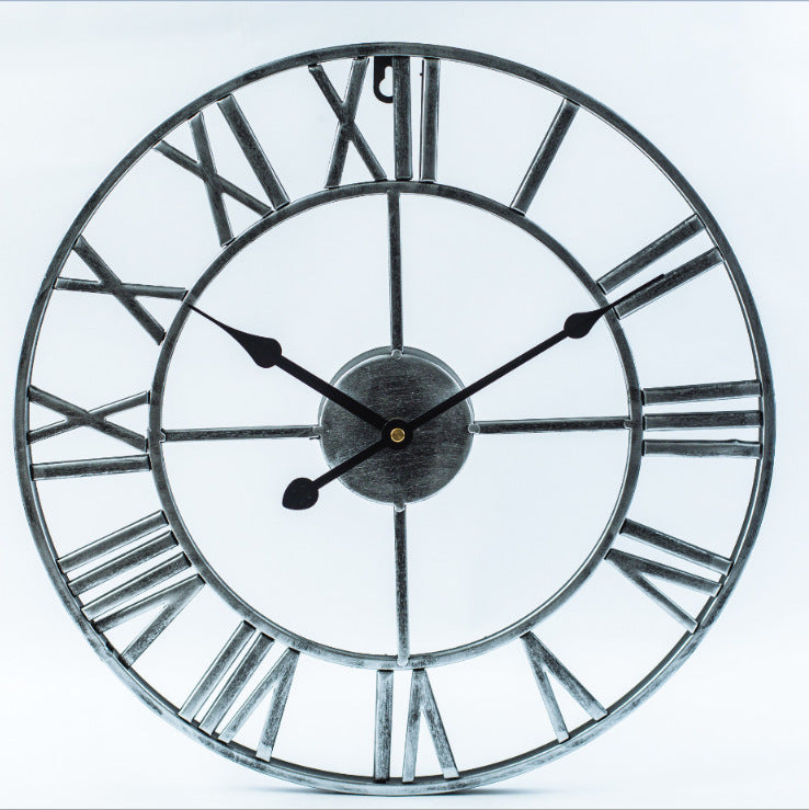 Roman Numerals Metal Wall Deco Clock 40cm