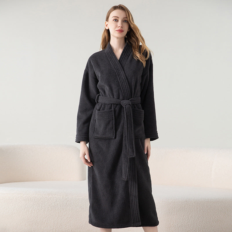 Thickened Flannel Matching Winter Robes Set