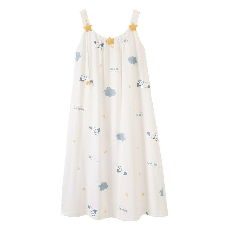 Coordinated Panda Nightgown & Shorts Couple's Set