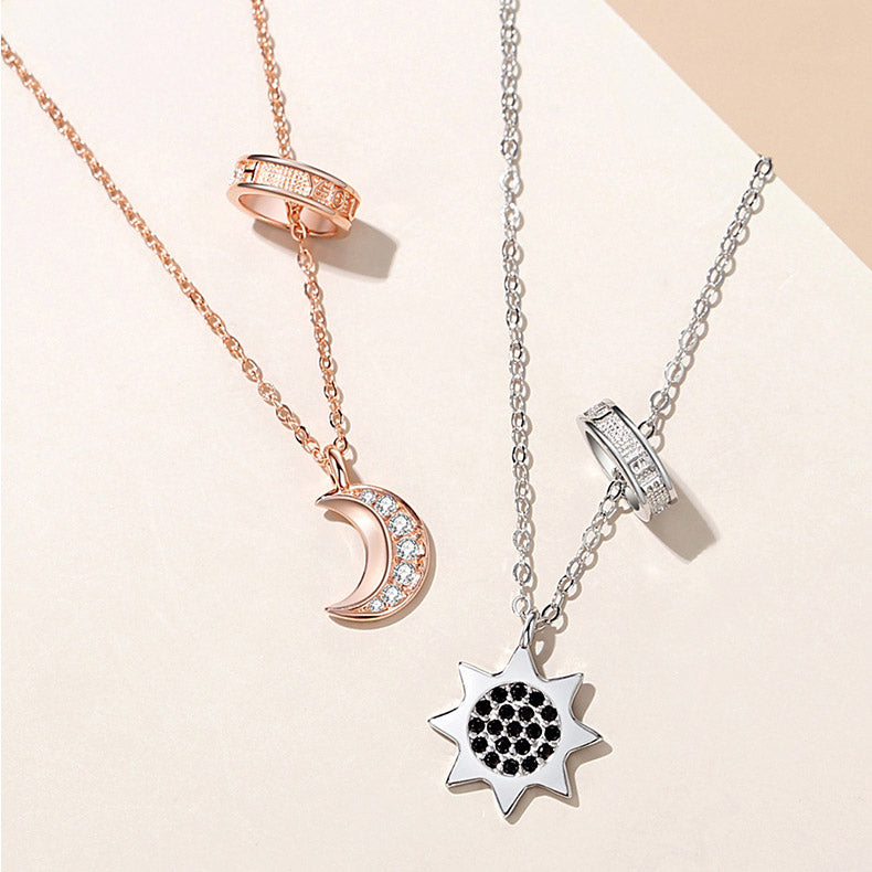 Sun and Moon Couple Necklaces Set for 2