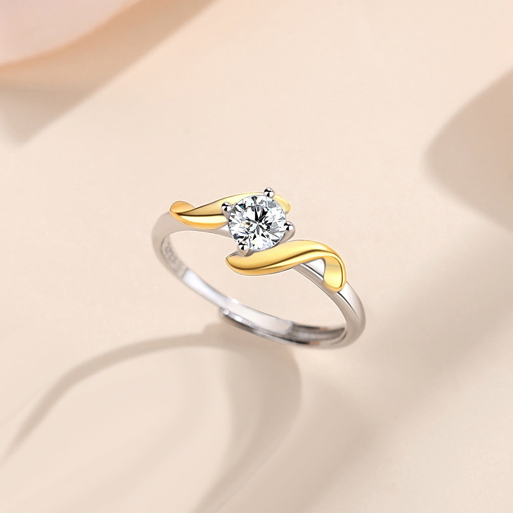 Two Tone Sterling Silver Ring Gift for Her