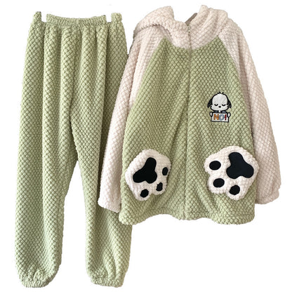 Cute Cozy Winter Flannel Pajamas Set for Girls