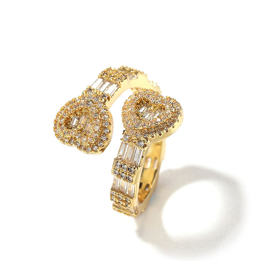 Hip Hop Trendy Heart Ring Gift for Her