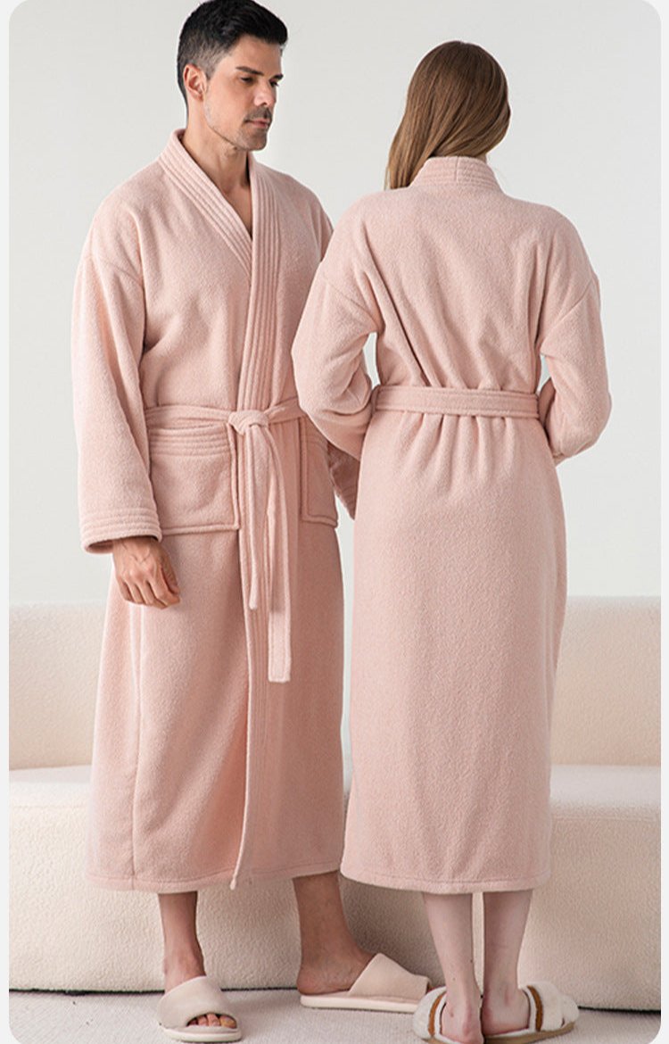 Thickened Flannel Matching Winter Robes Set