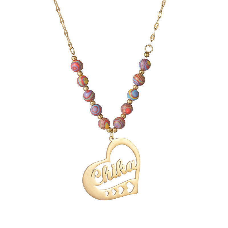 Personal Name Heart Shaped Statement Necklace