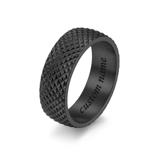 Engraved Lozenge Promise Ring for Men