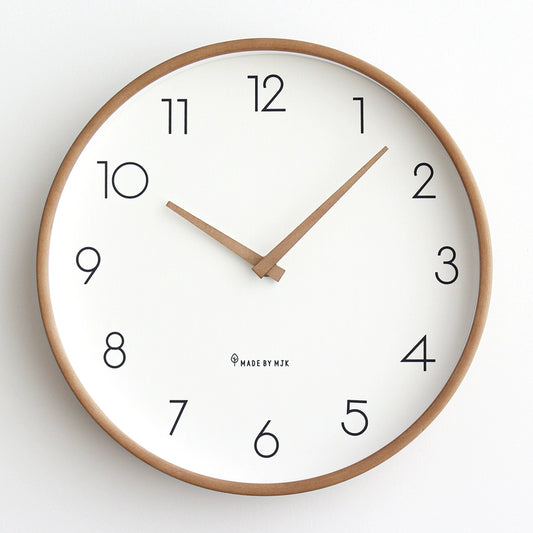 Silent Wood Wall Clock - Nordic Minimalist Solid Wood Timepiece