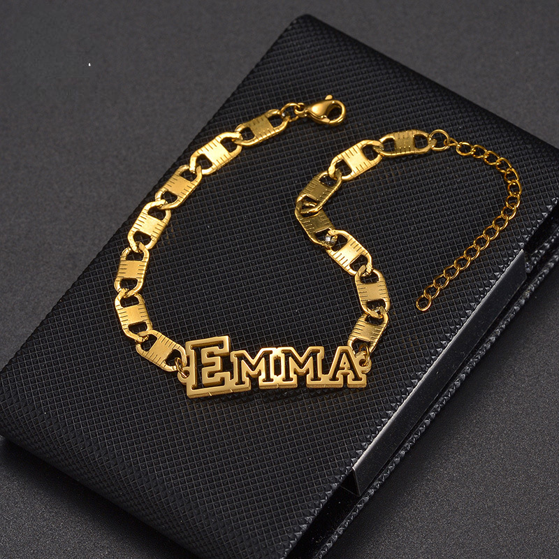 Hollow Chain Name Bracelet