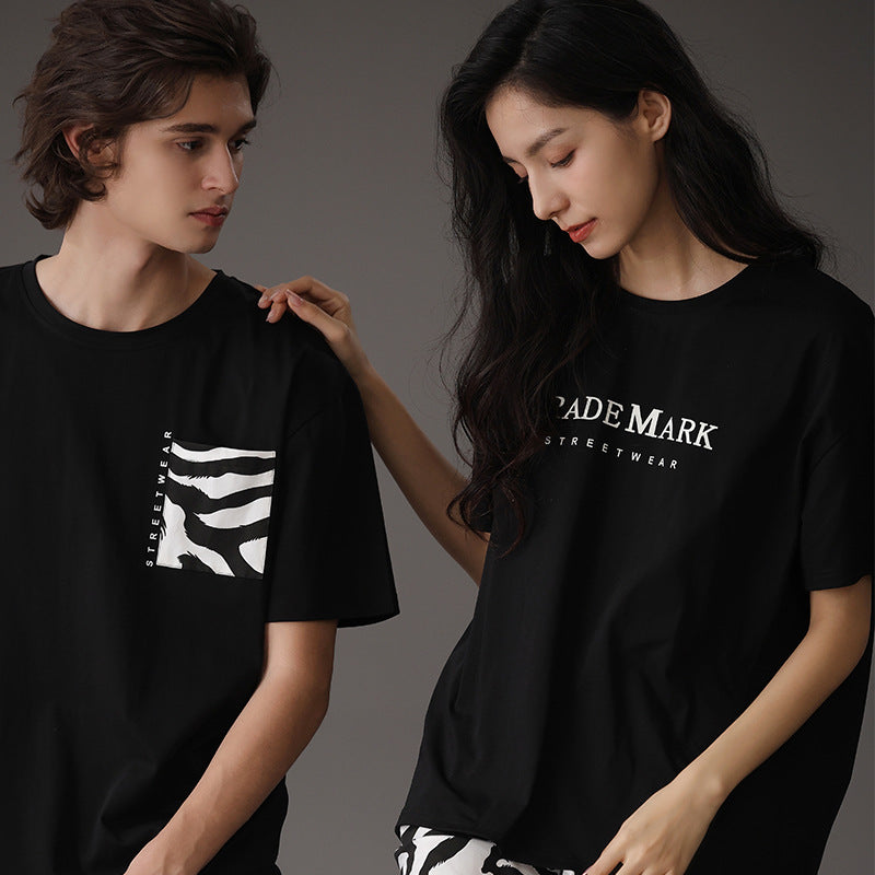 Zebra Pattern Matching Pajamas Set for Couples