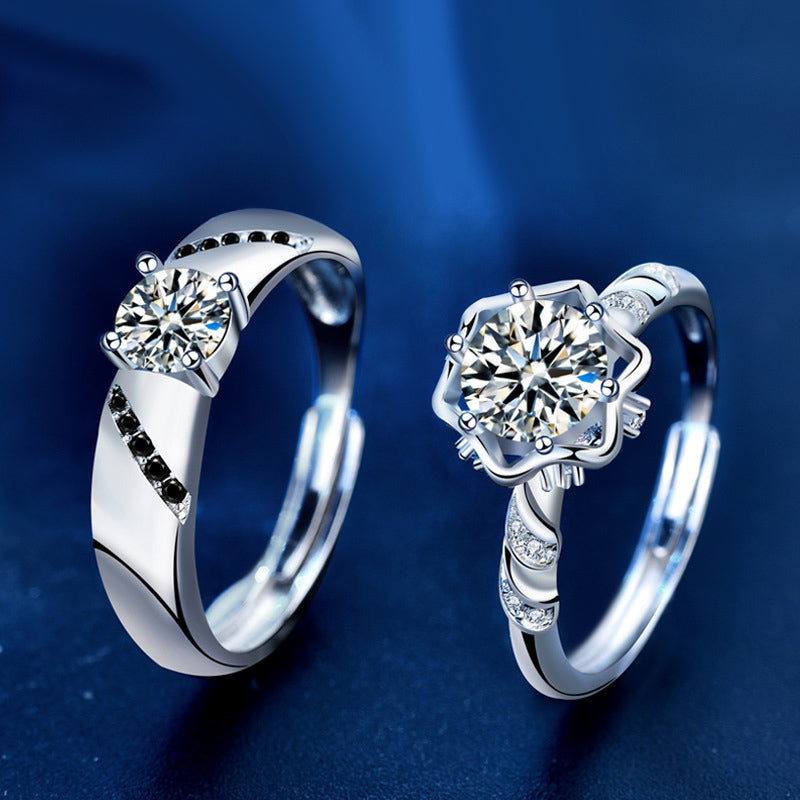 1.5 Carats Moissanite Diamond Wedding Rings Set