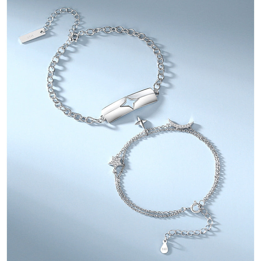Star and Moon Friendship Bracelets Set