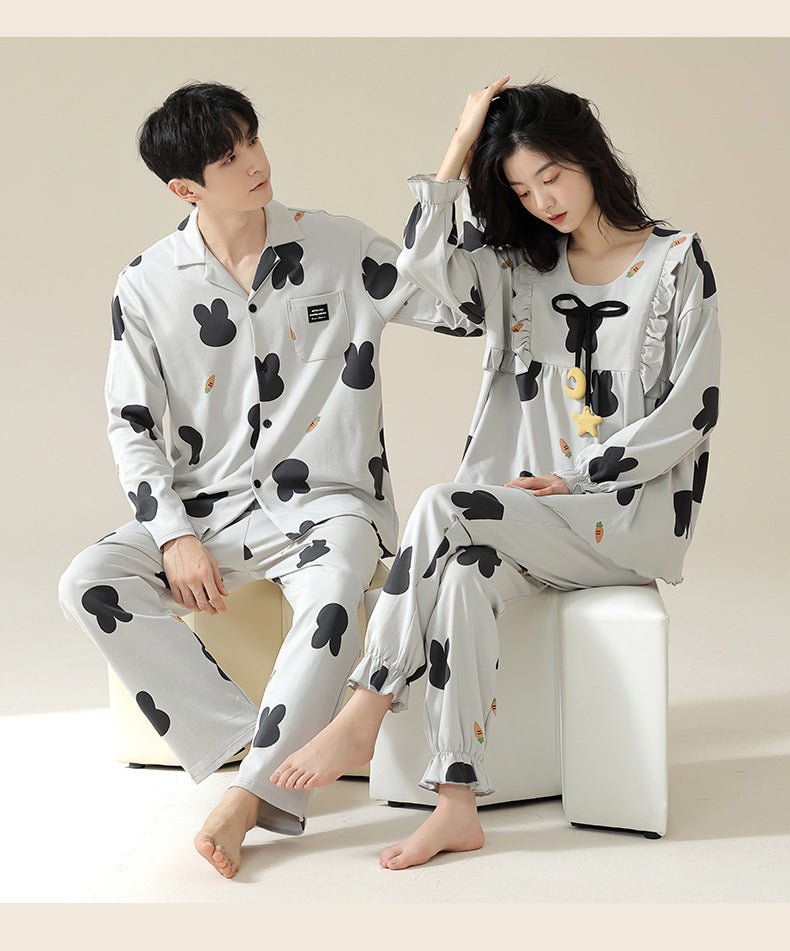 Long Sleeves Couples Matching Pajamas Set