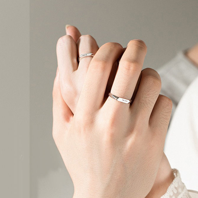 Je Taime Matching Wedding Bands for Two