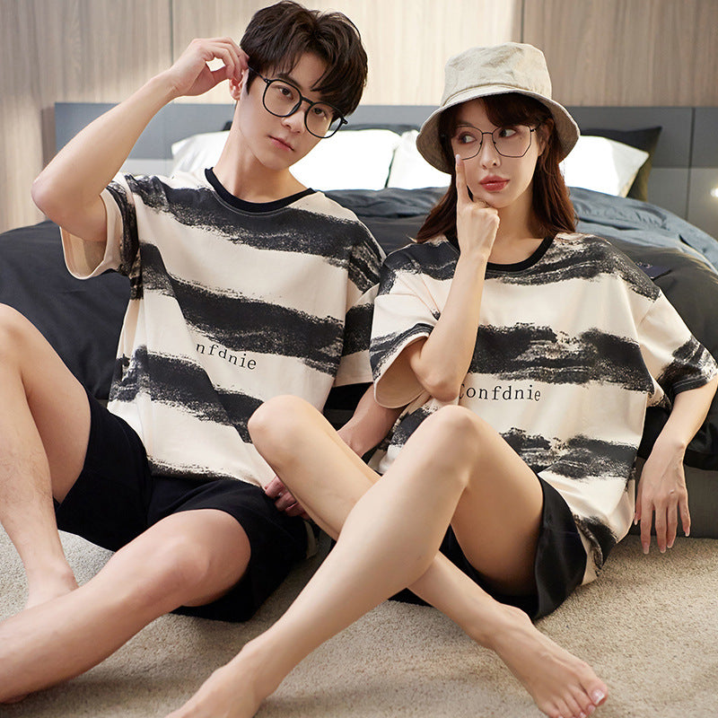 Matching Cotton Summer Sleepwear Set for Couples