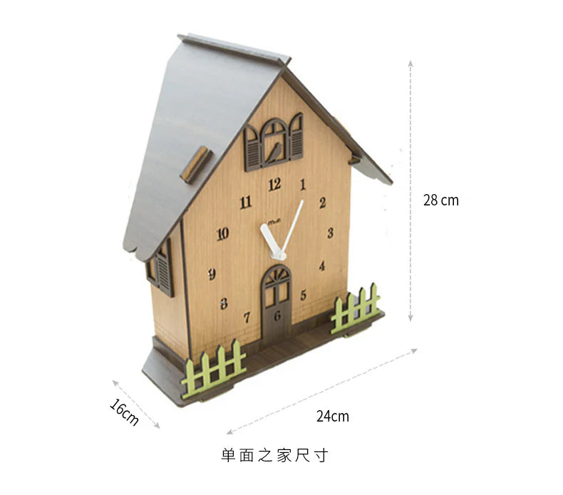 Gullei™ Three Sided Hut Wall Decoration Silent Clock