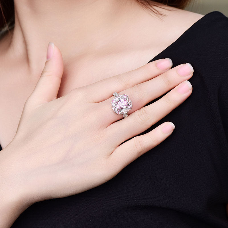 Lab Created Pink Diamond Promise Ring