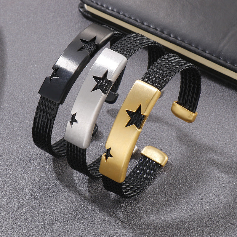 Custom Name Engraved Mens Bangle Bracelet