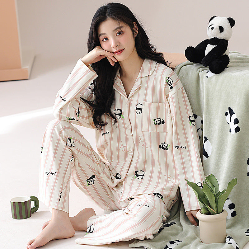 Matching Long Sleeves Panda Pajamas for Couples