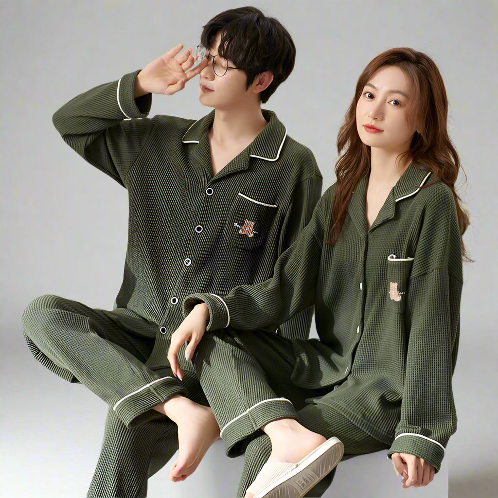 Matching Couple Bear Pajamas | 100% Organic Cotton