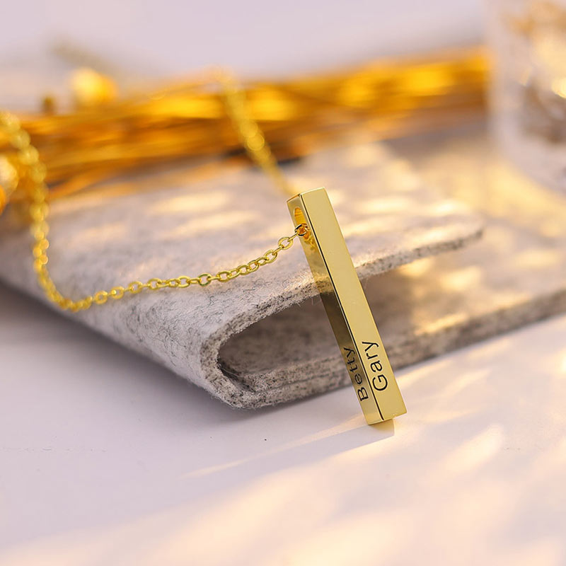 Custom Engraved Bar Name Necklace