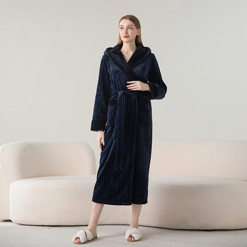 Thickened Flannel Winter Matching Robes Set