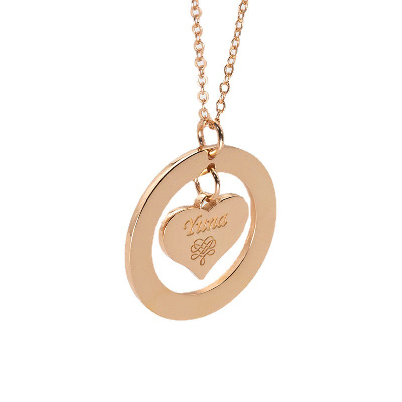 Heart Shaped Custom Name Pendant Necklace