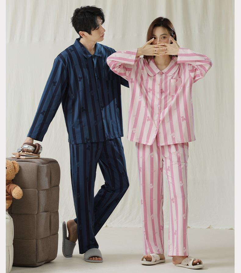 Bear Pattern Couples Pajamas Set - Premium Cotton