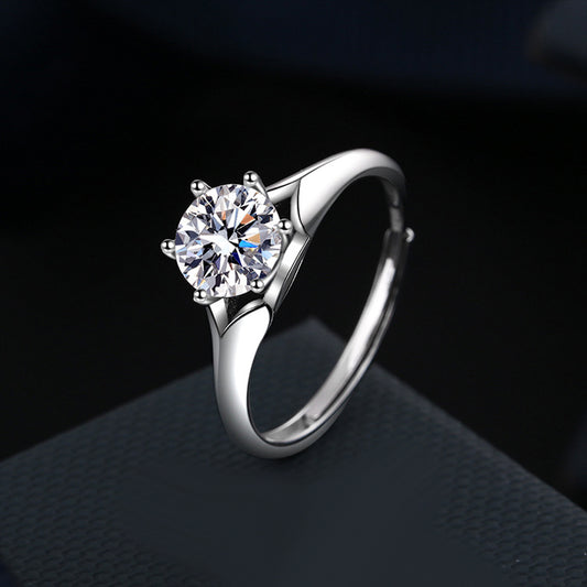 1 Carat Moissanite Solitaire Diamond Ring