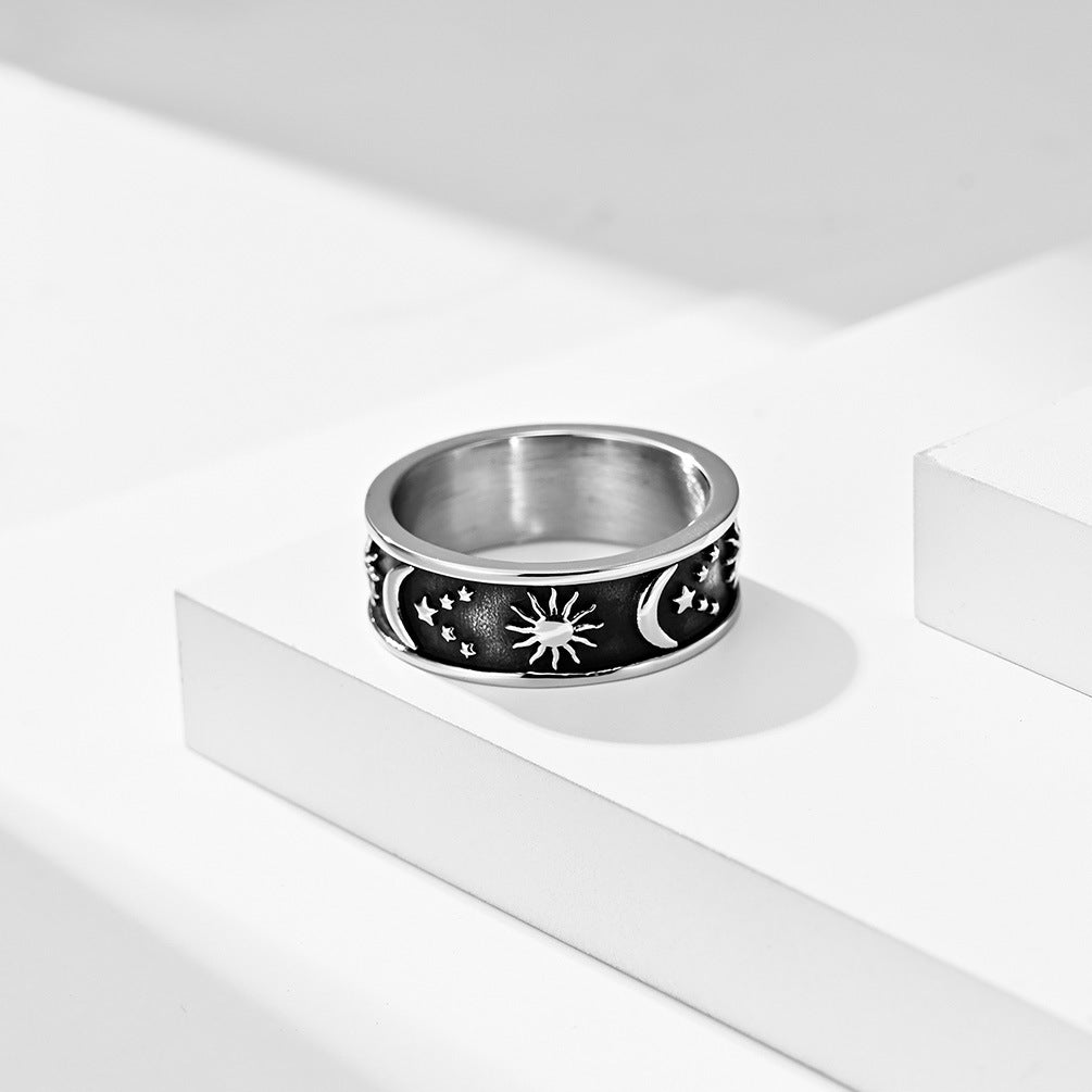 Sun and Moon Mens Promise Ring